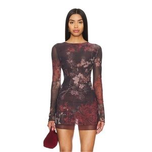 NEW Jaded London Double Layered Dress in Brown